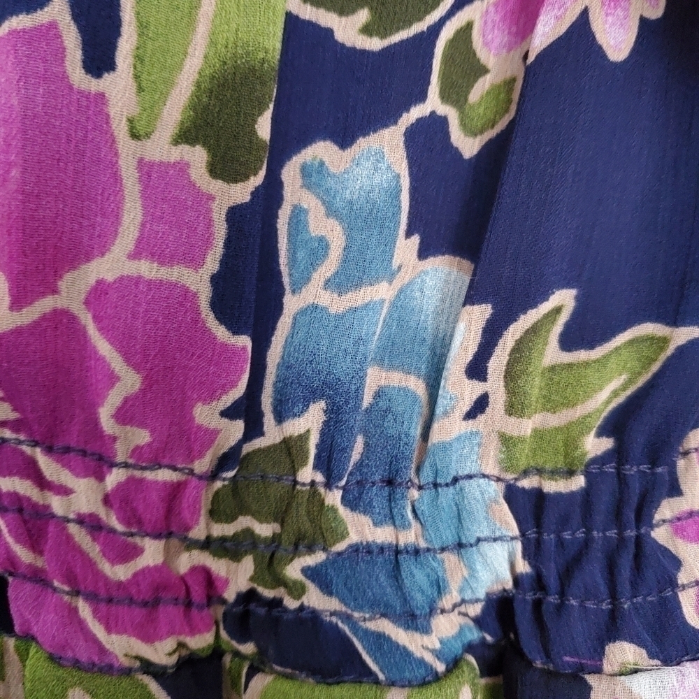 STRAPLESS Floral Maxi Dress with Cute Ruffle Top Detail - Picture 4 of 14